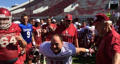 Joe Castiglione Goes Through Oklahoma Drill Takes Ice Bucket Challenge With Toby Keith Barry Switzer chat sports