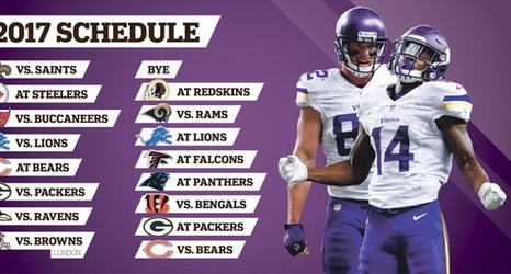 Vikings' 2017 schedule littered with potholes, but has soft spots, too