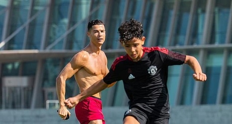 Cristiano Ronaldo Jr shows he's got the same fancy footwork as his