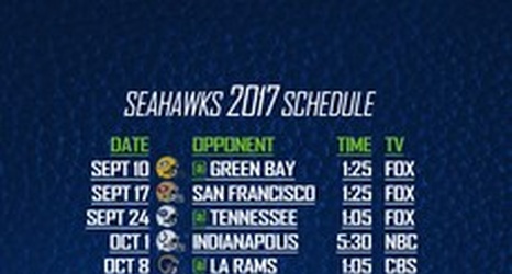 2017 Seattle Seahawks Schedule