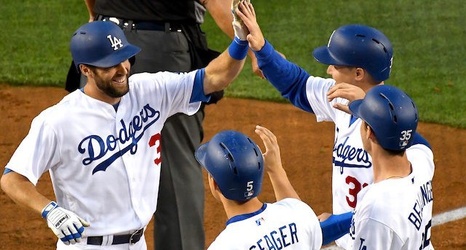 Cody Bellinger, Corey Seager and Justin Turner Los Angeles Dodgers