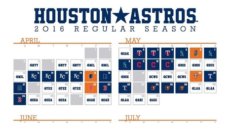 Astros release 2016 schedule