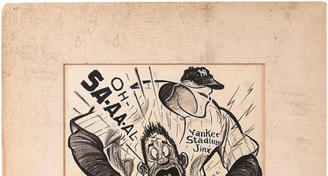Extraordinary Vintage Dodgers Drawings of Brooklyn Bum at