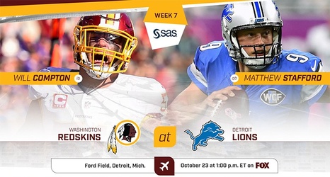 redskins and lions score