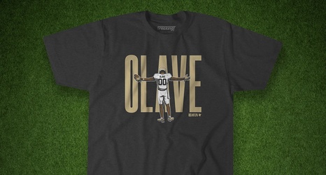 New Chris Olave + Saints t-shirt available from BreakingT