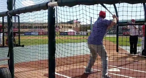 Watch: Clemson Coach Dabo Swinney Takes Batting Practice With St. Louis Cardinals
