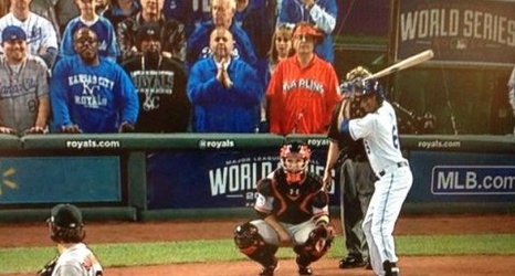 World Series 2014: Miami Marlins fan not welcomed behind home plate