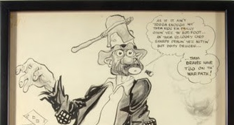 A Willard Mullin Brooklyn Bum Drawing at Hunt Auctions
