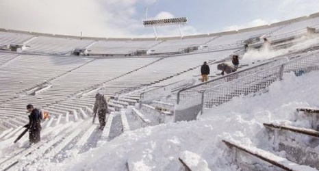 Photo: Snow Removal at Notre Dame Stadium