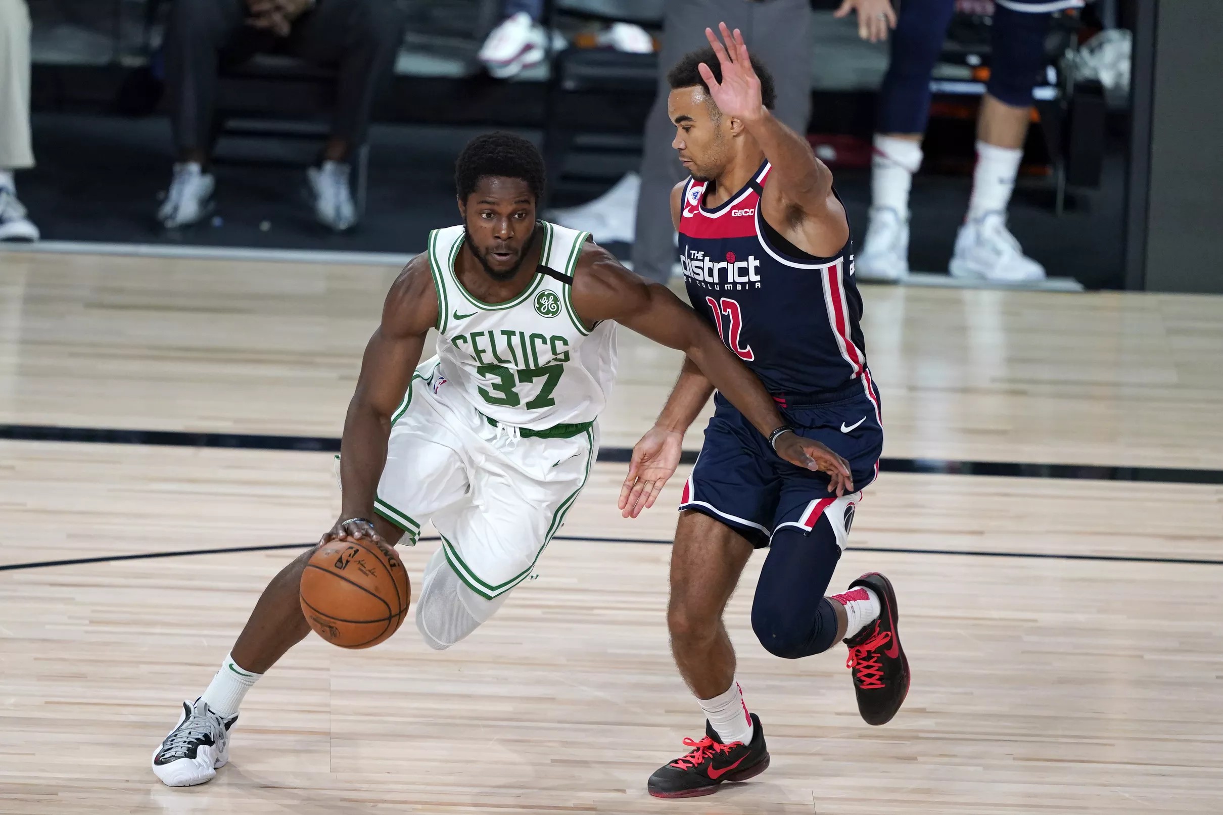 Celtics Ojeleye - Semi Ojeleye of the Boston Celtics boxes out against ...