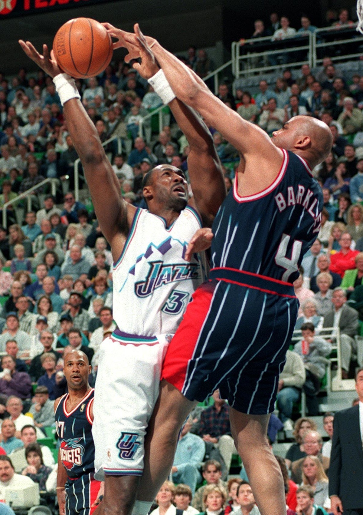 Rock On: Karl Malone is no competition for Charles Barkley in this