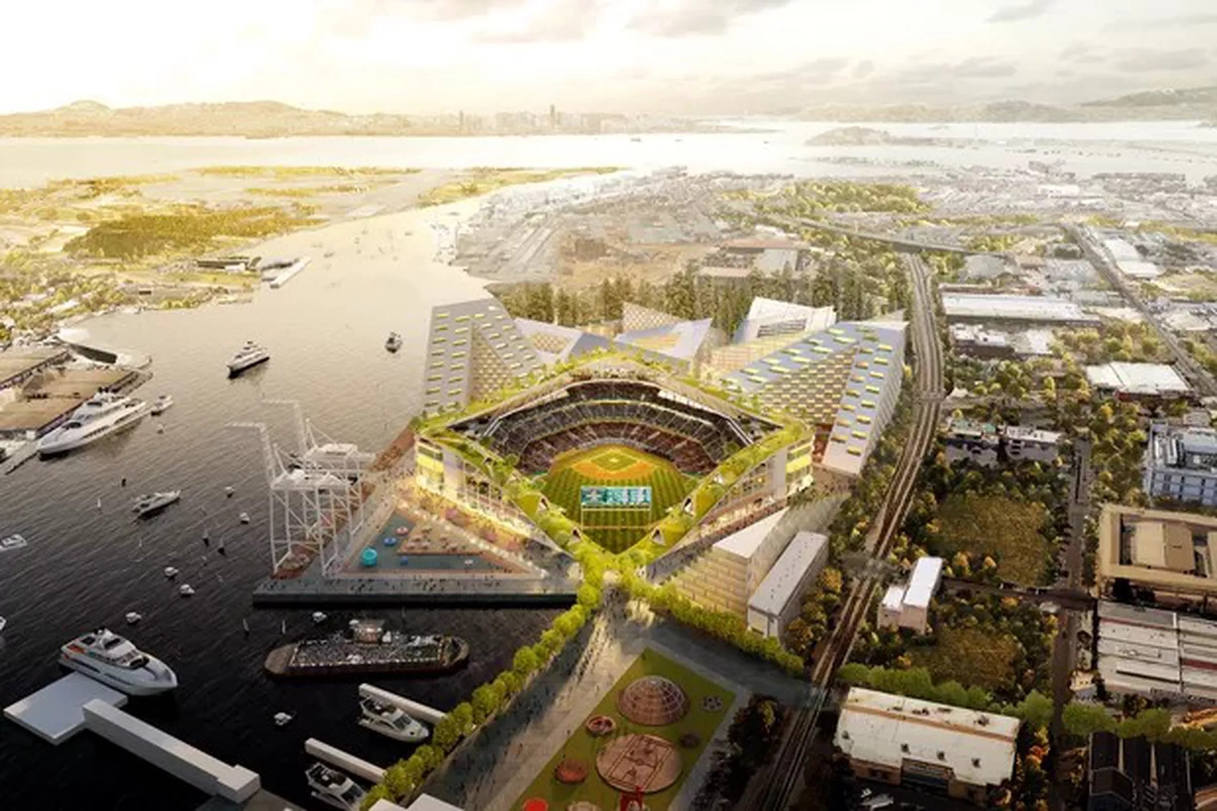 Oakland Athletics reveal new stadium design, location at Howard Terminal