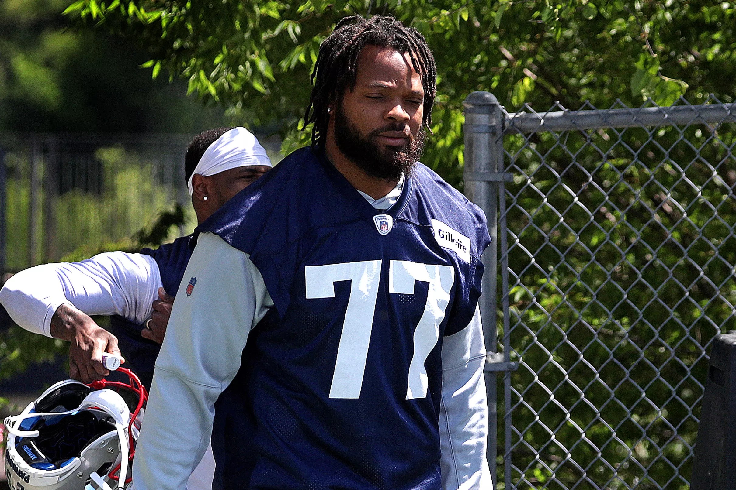 Patriots defensive edge Michael Bennett makes his training camp debut