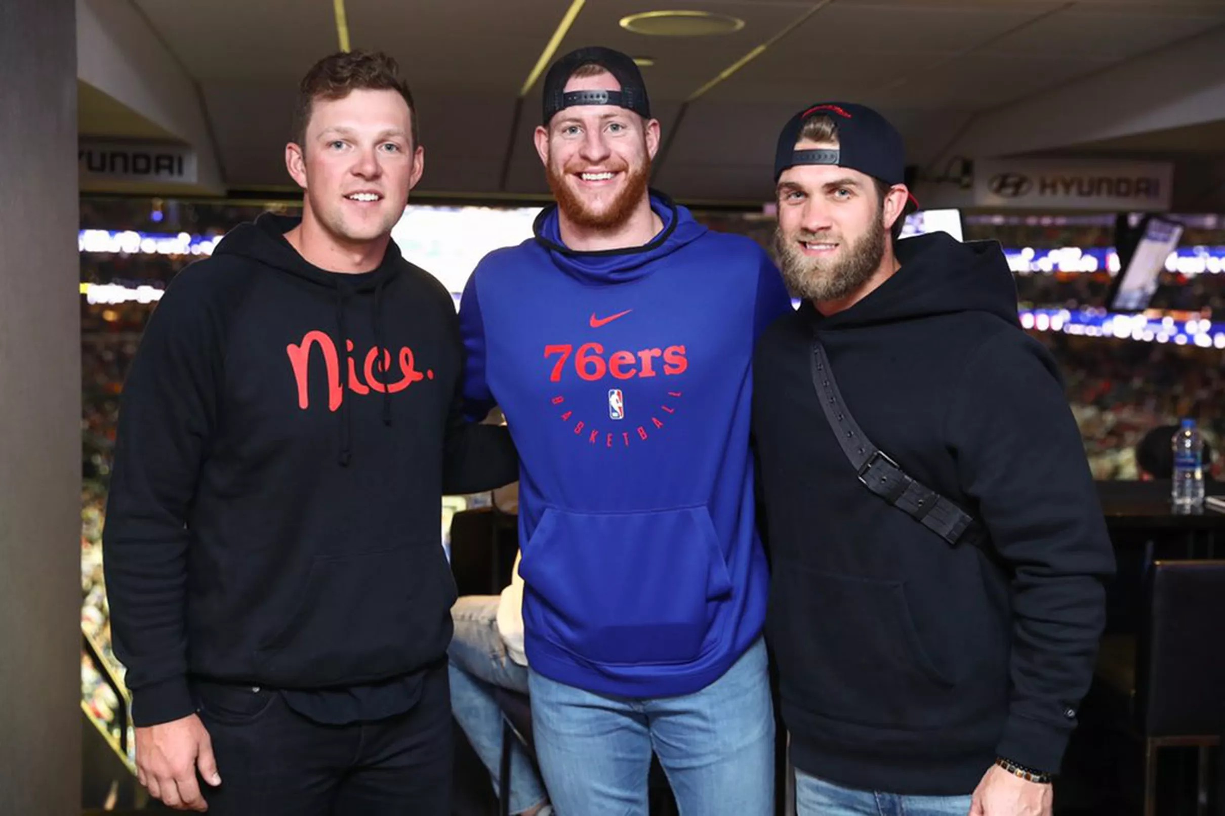 Carson Wentz, Bryce Harper, and Rhys Hoskins were all hanging out at ...