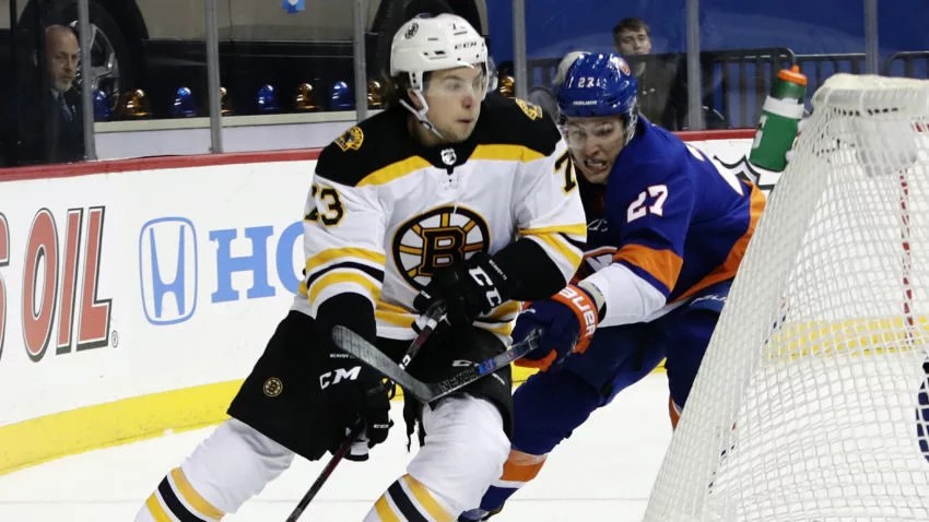 Bruins rookie Charlie McAvoy leaves with lower-body injury