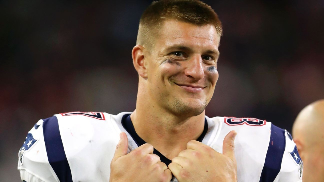 Rob Gronkowski puts marketing hat on in return to Gillette Stadium