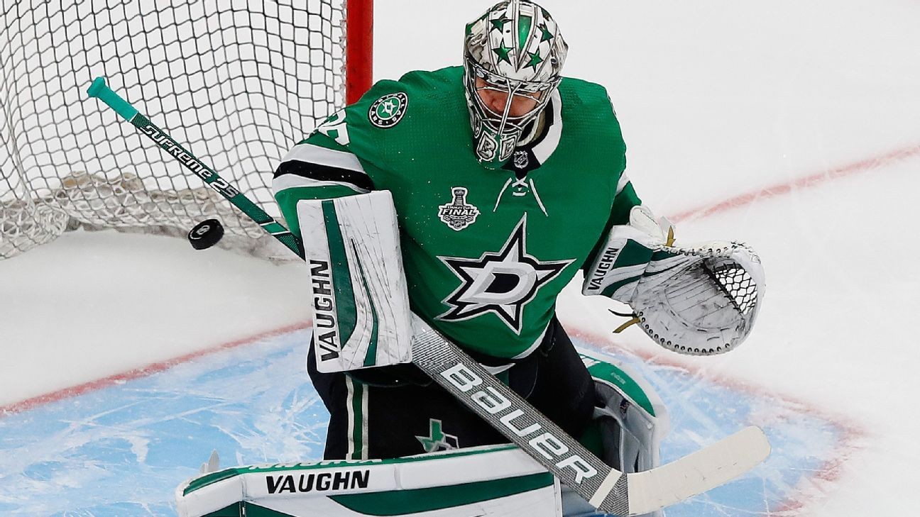 Dallas Stars goalie Anton Khudobin misses start of training camp while ...