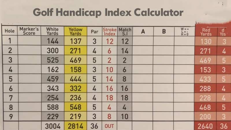 Golf Handicap Index Calculator: Easily Calculate Your Handicap with WHS ...