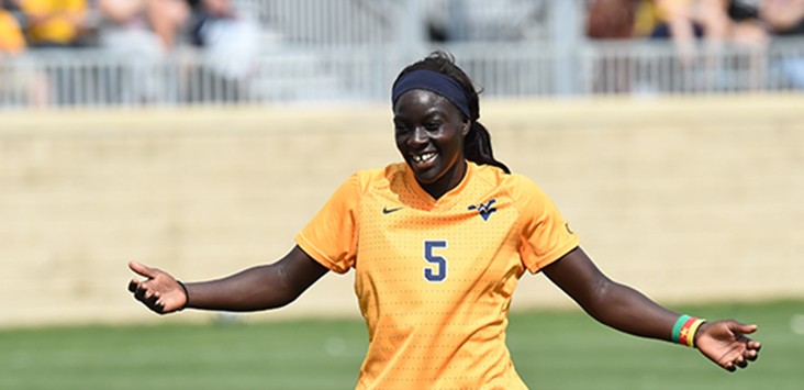 West Virginia women prevail with more defense, Abam’s PK