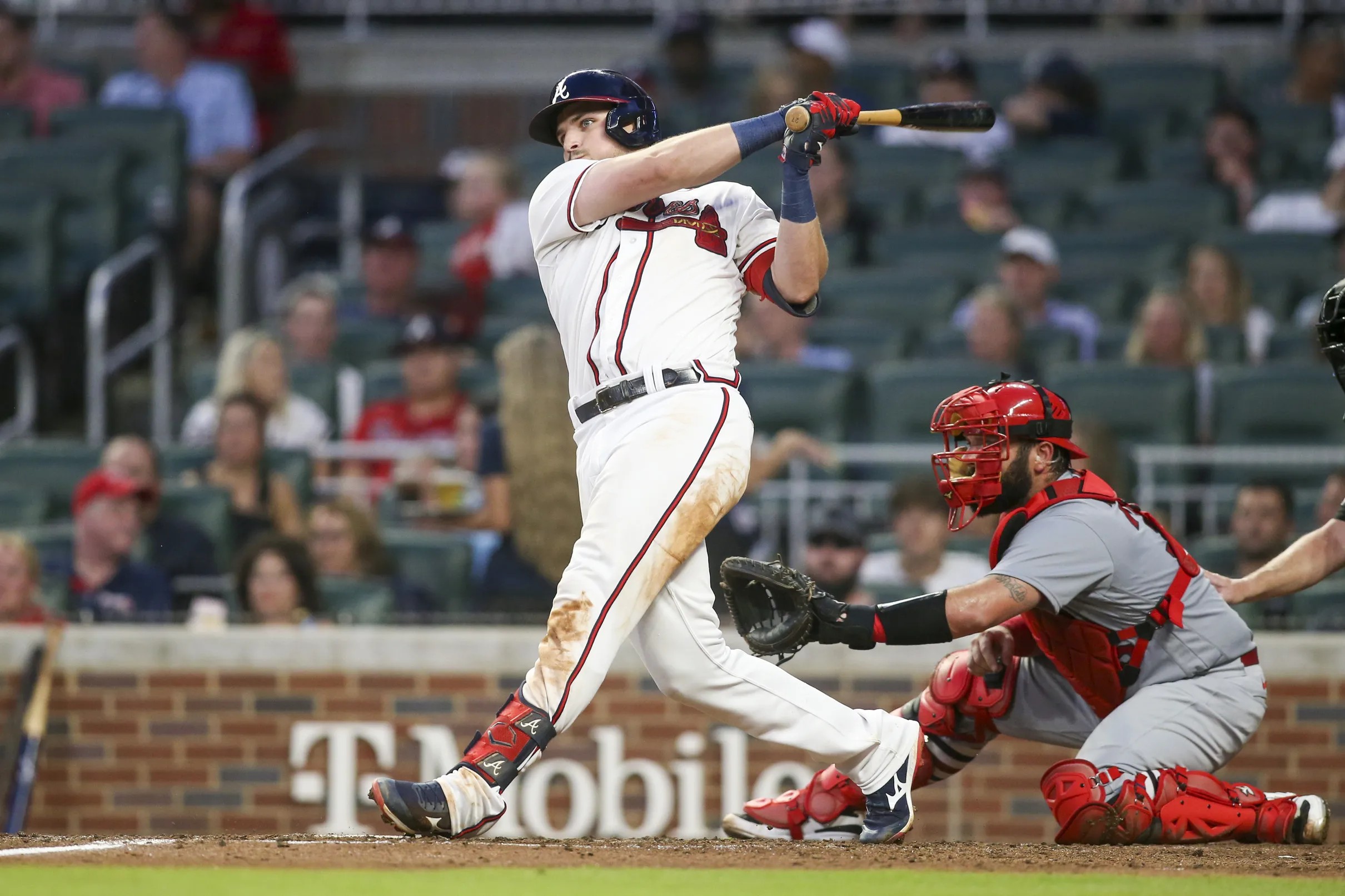 Austin Riley nearly hits for cycle as Braves down Cardinals, 7-1