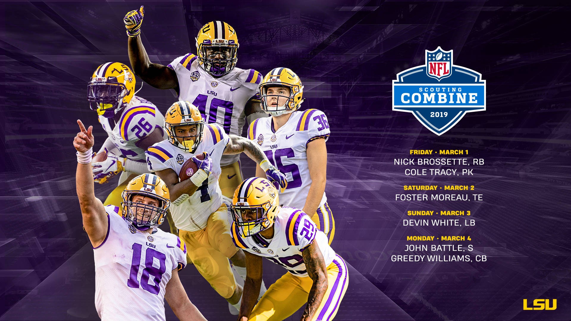 Six Tigers Set for NFL Combine