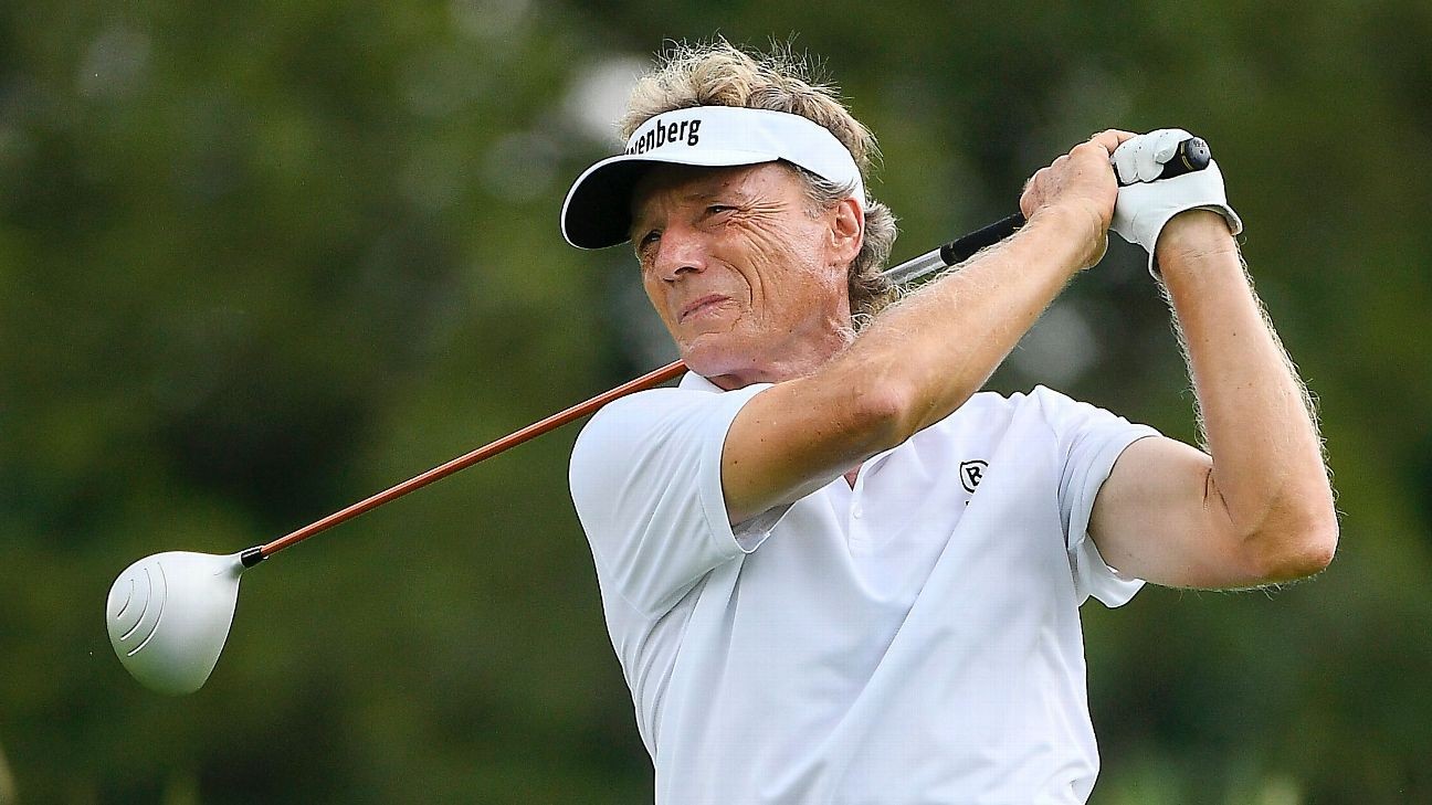 Langer pulls into 3-way tie for Champions lead