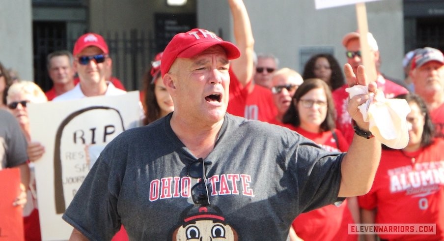 Urban Meyer Supporters Rally Outside Ohio Stadium