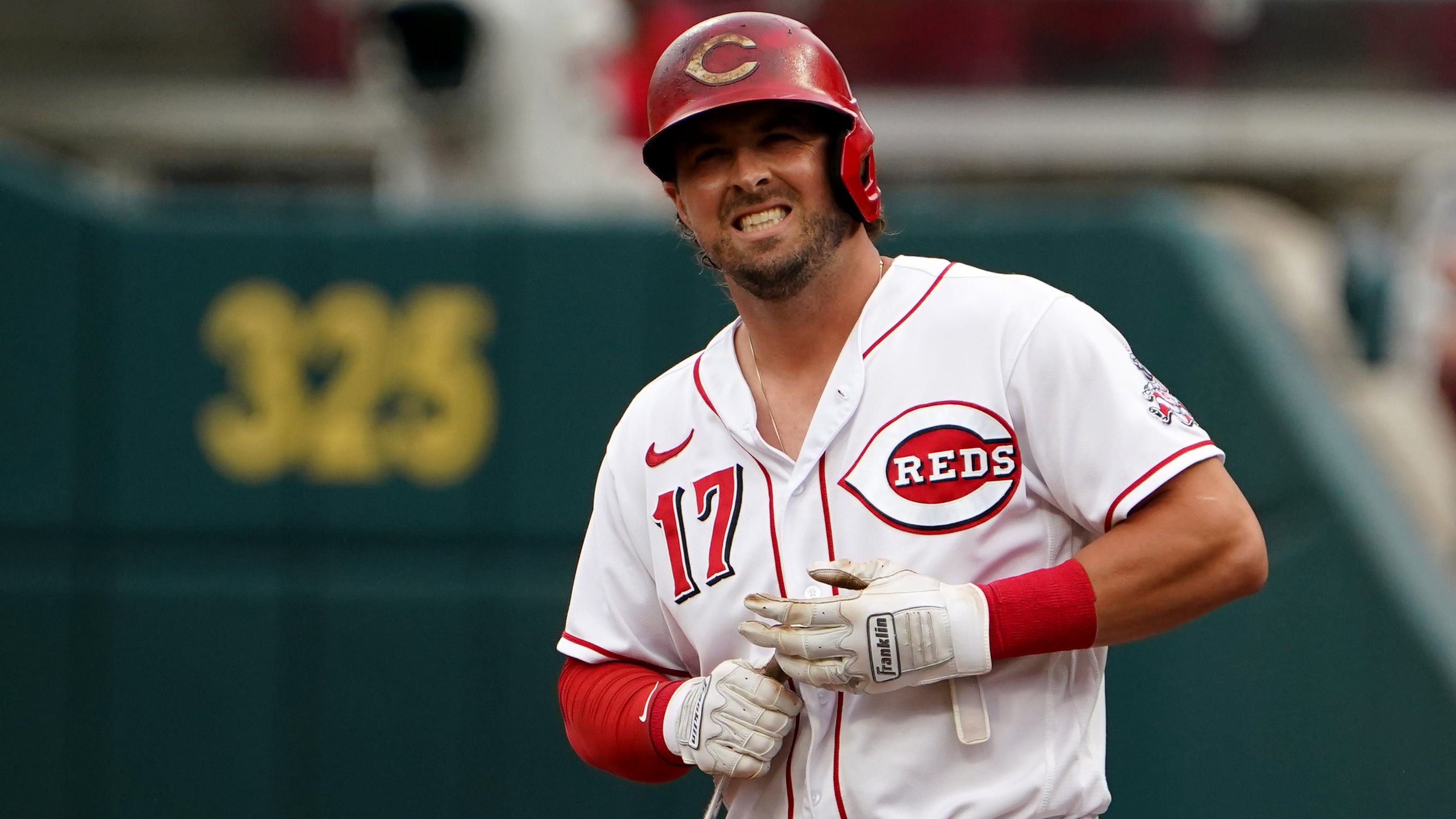 Kyle Farmer exits game after hit by pitch, Reds manager David Bell ...