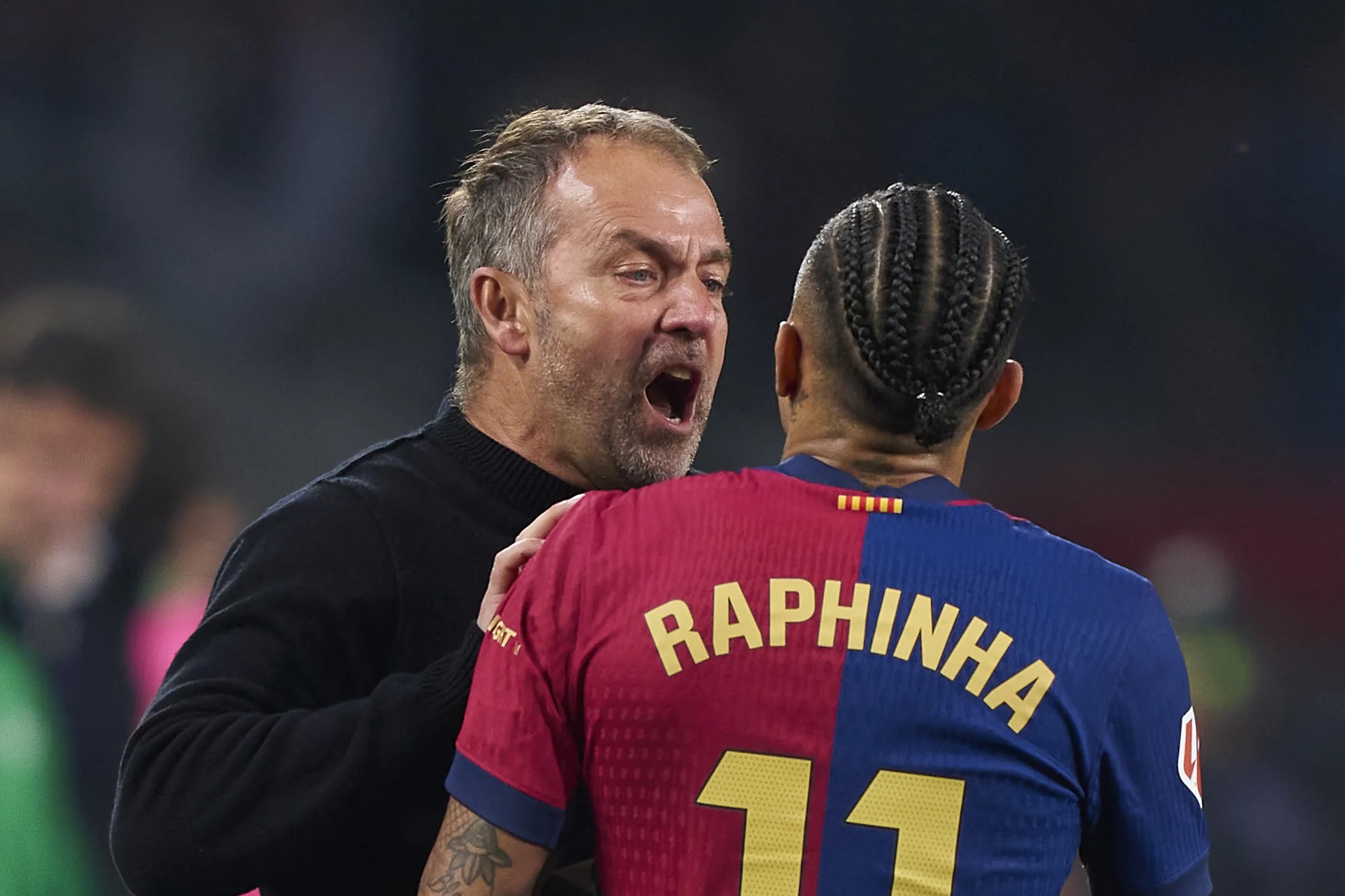 Raging Raphinha tangles with Hansi Flick and Marc-Andre ter Stegen after Barcelona draw