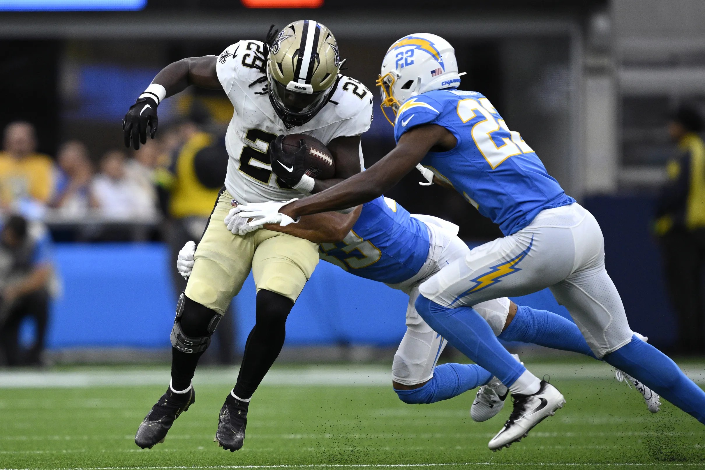 Saints rookie RB Kendre Miller is managing a hamstring injury