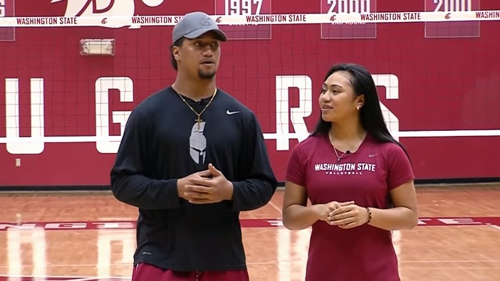 Walk the Court with Volleyball's Penny Tusa and Football's Logan Tago