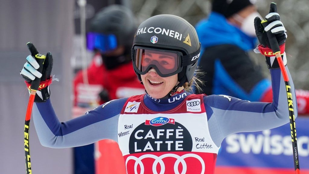 Sofia Goggia wins downhill for Vonn-like feat; Ester Ledecka crashes