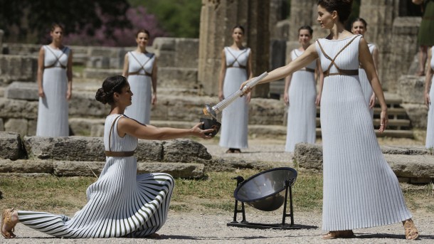 Ancient Olympia set for Olympic flame lighting ceremony, torch relay start