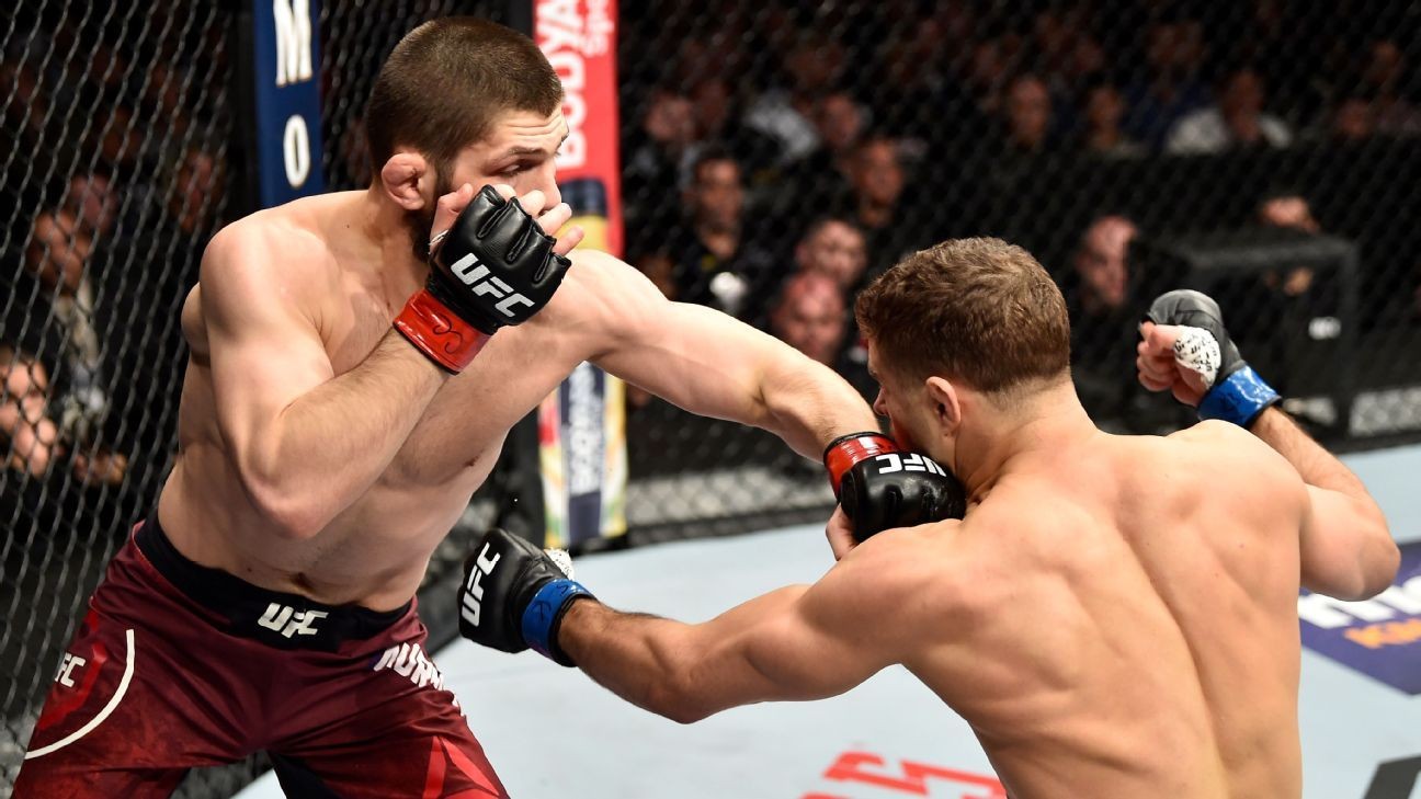 Khabib Nurmagomedov outlasts hard-nosed Al Iaquinta at UFC 223