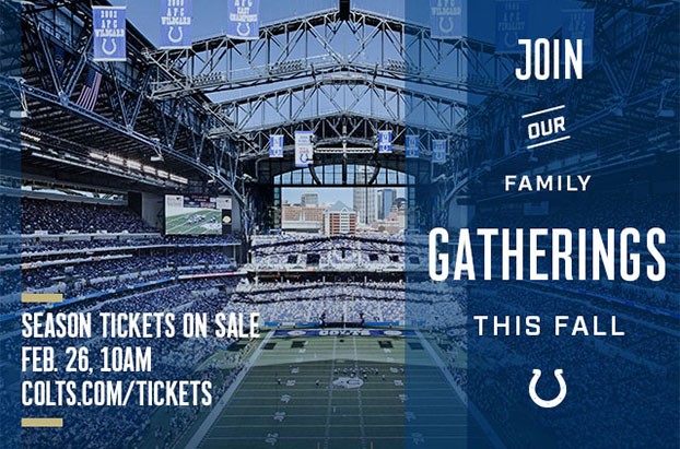 Colts Season Tickets On Sale February 26 At 10 A.M.