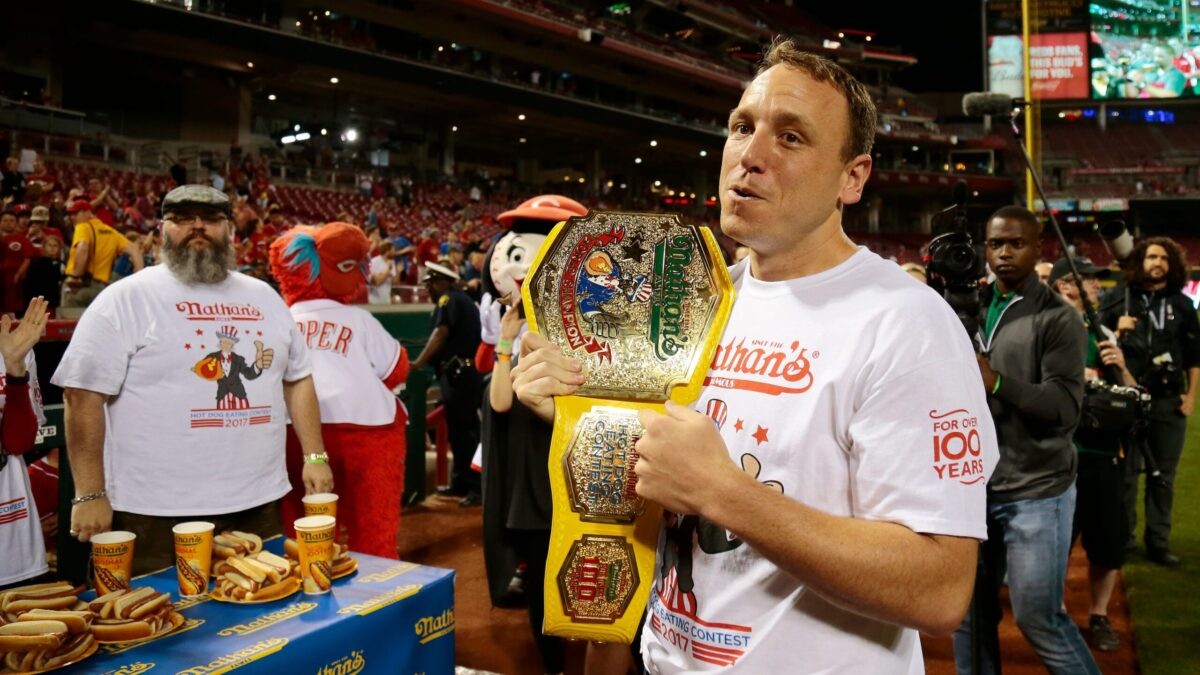 Joey Chestnut Sets New Record at Nathan’s Famous Fourth of July Hot Dog ...