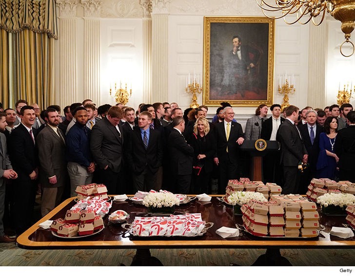 Donald Trump Serves Fast Food Buffet For North Dakota St. Football Team