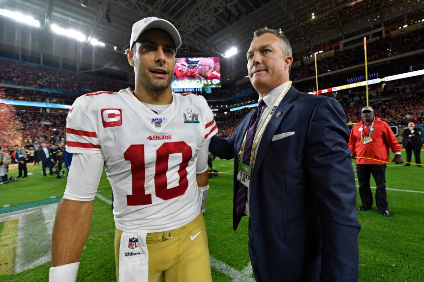 49ers Jimmy Garoppolo gets rousing support from John Lynch