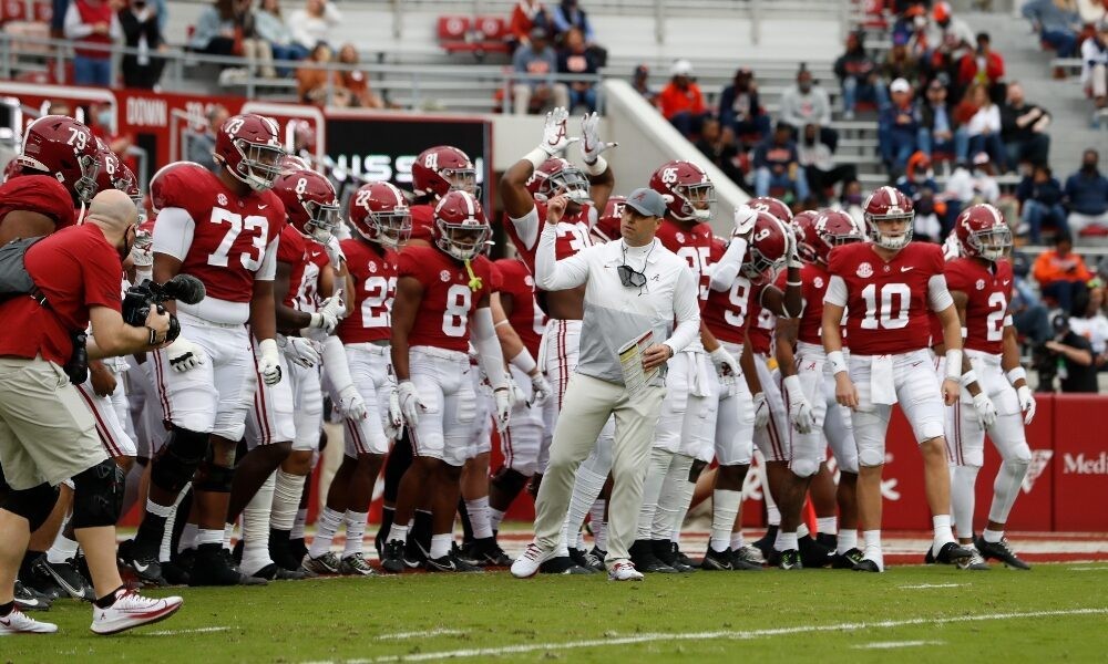 Steve Sarkisian has Alabama leading the Iron Bowl at the half